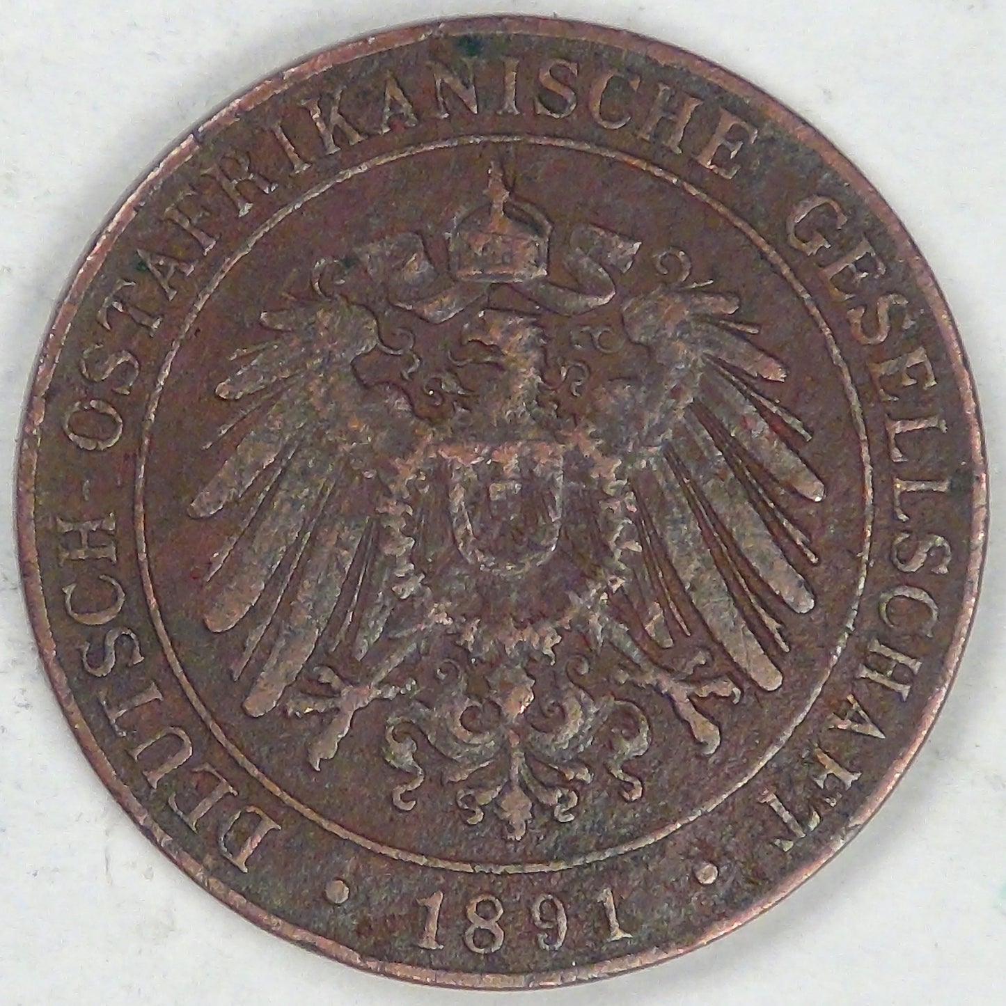 GERMAN EAST AFRICA - Colony, Wilhelm II, AH1308-1891 Pesa, VF details