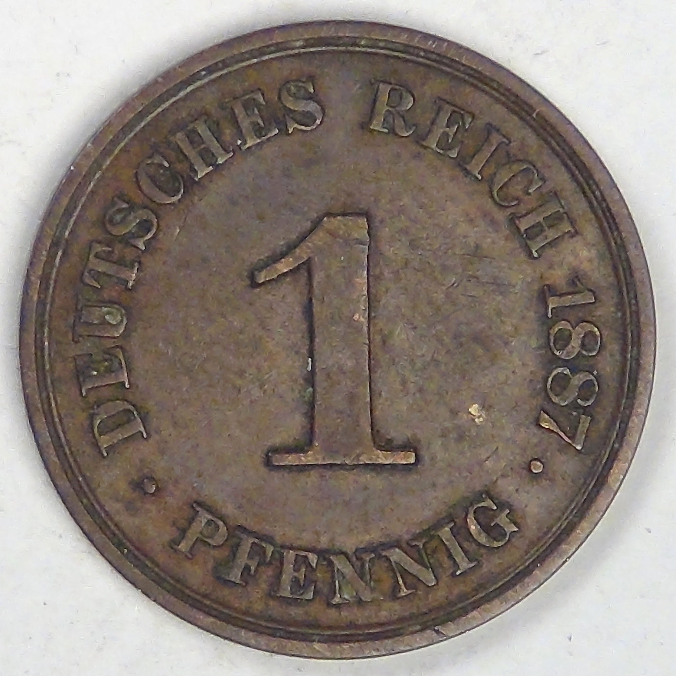 GERMANY - Empire, Wilhelm I, 1887 A, Pfennig, Extra Fine