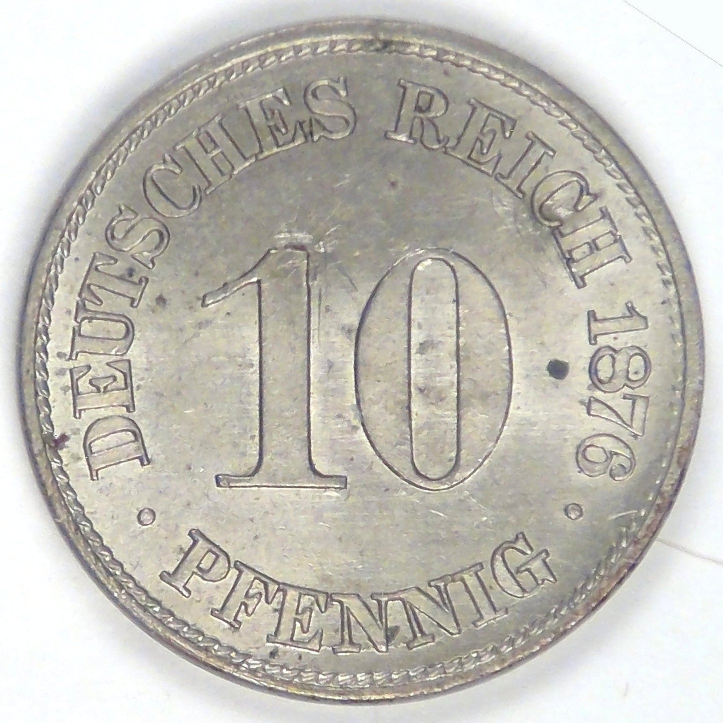 GERMANY - Empire, Wilhelm I, 1876 A, 10 Pfennig, Unc details