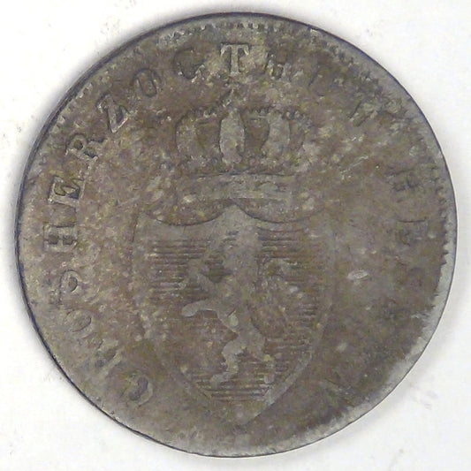 GERMANY - Hesse-Darmstadt, Ludwig II, 1841, 6 Kreuzer, Fine