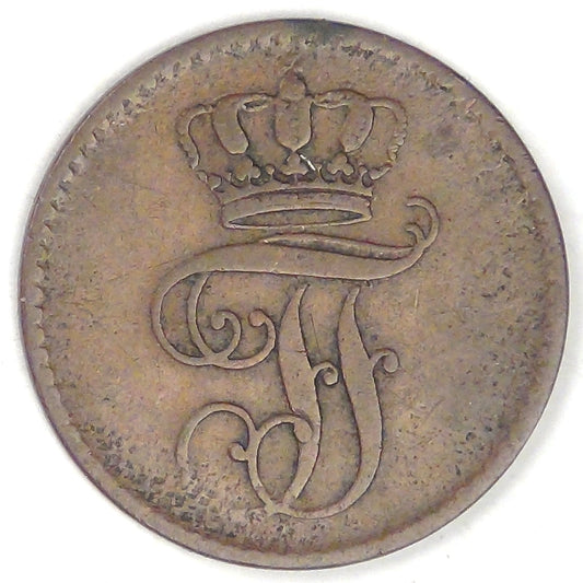 GERMANY - Mecklenburg-Schwerin, Friedrich Franz II, 1843, 3 Pfennig, Fine