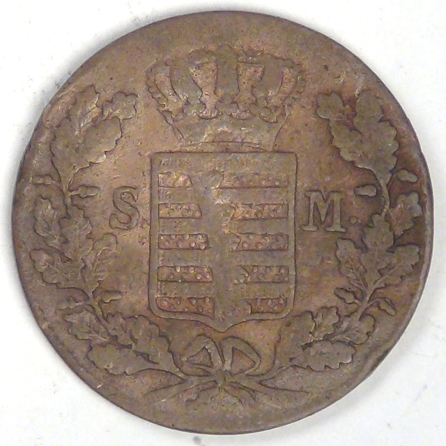 GERMANY - Duchy of Saxe-Meiningen, Bernhard II, 1842, 2 Pfennige, Fine+