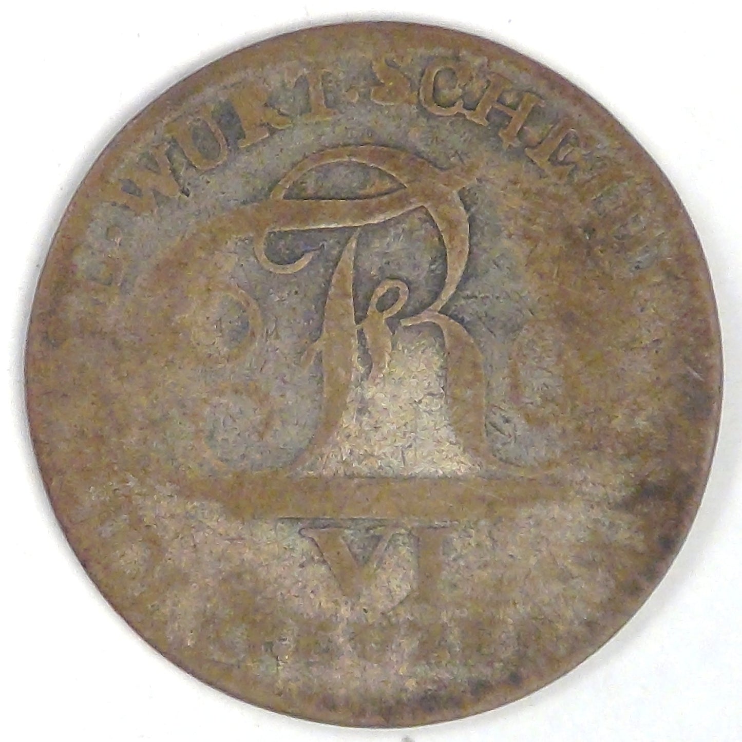 GERMANY - Kingdom of Württemberg, Friedrich I, 1810, 6 Kreuzer, Very Good / Fine