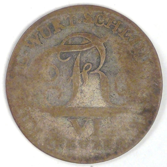 GERMANY - Kingdom of Württemberg, Friedrich I, 1810, 6 Kreuzer, Very Good / Fine