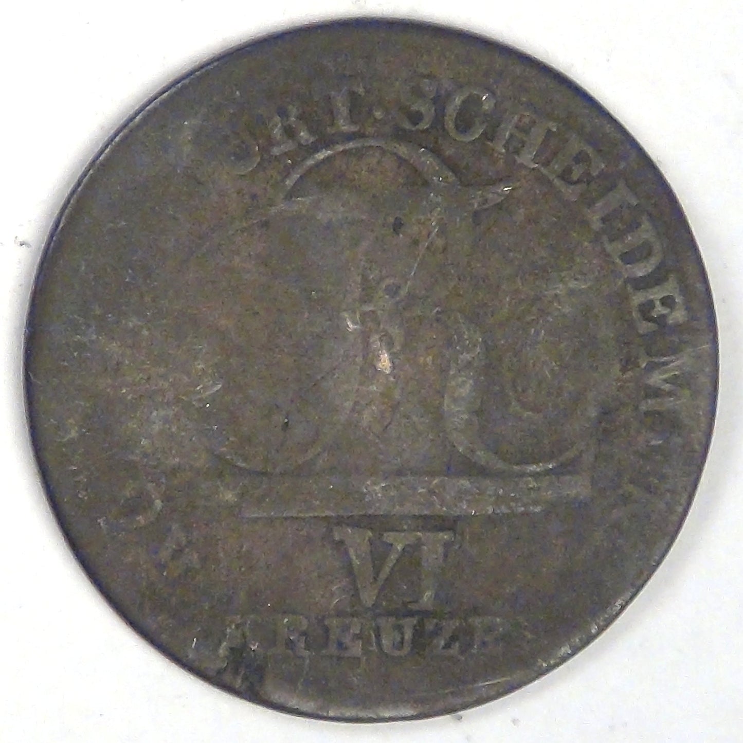 GERMANY - Kingdom of Württemberg, Friedrich I, 1811, 6 Kreuzer, Very Good / about Fine