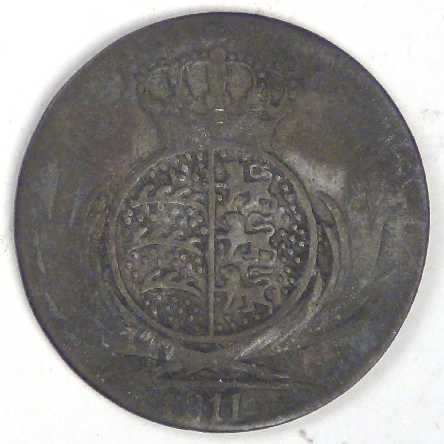 GERMANY - Kingdom of Württemberg, Friedrich I, 1811, 6 Kreuzer, Very Good / about Fine