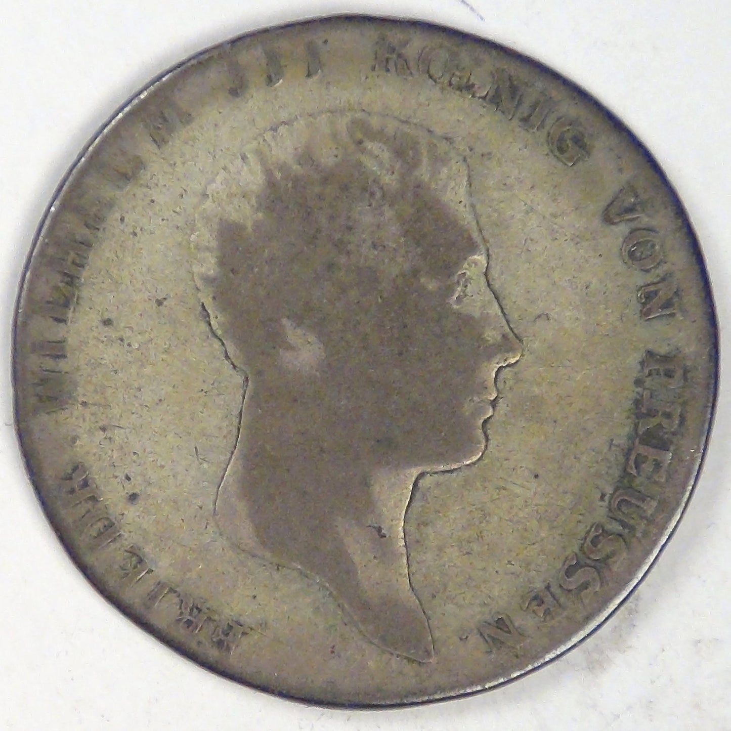 GERMANY - Prussia, Friedrich Wilhelm III, 1816 A, 1/6 Reichsthaler, Good / VG