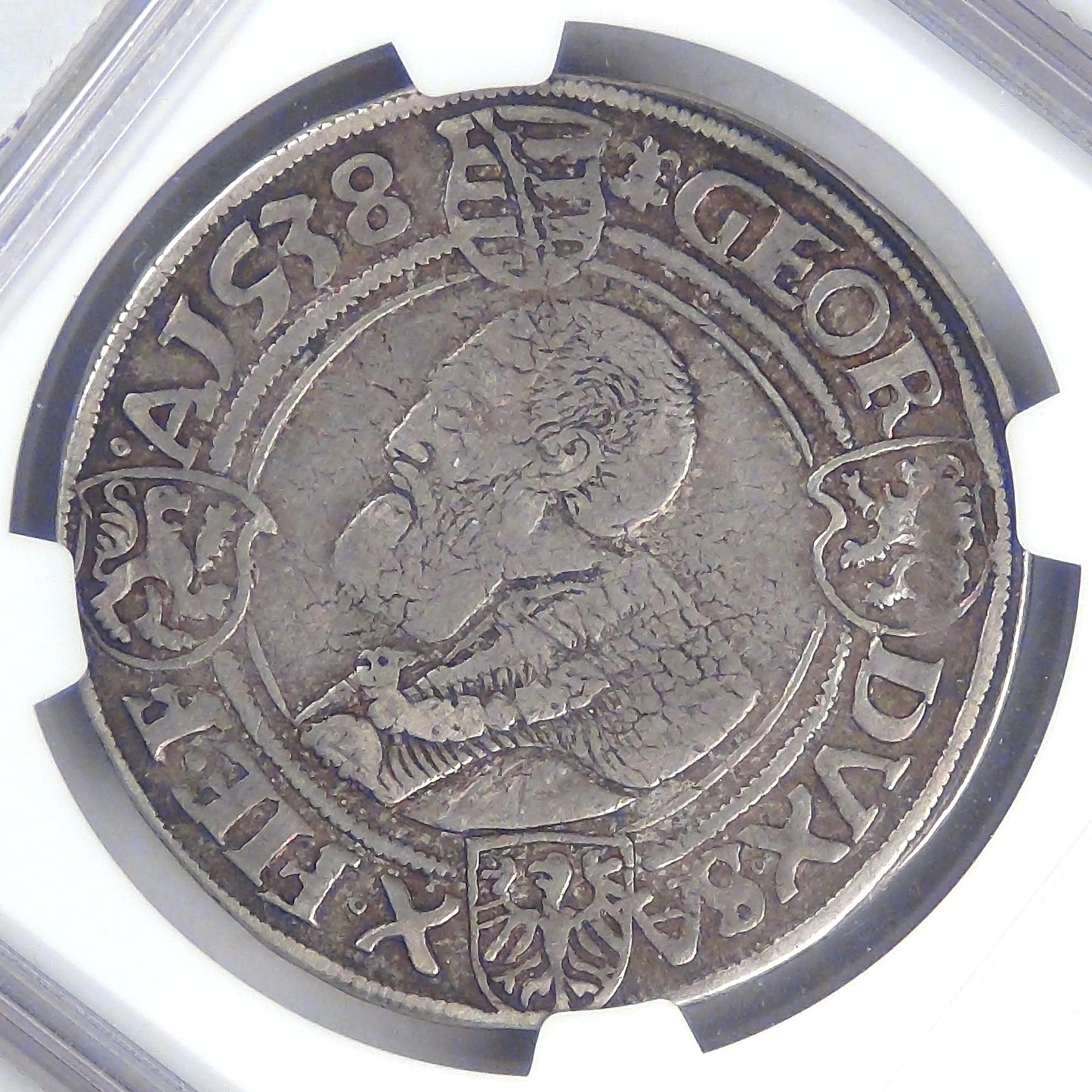 GERMANY - Electorate of Saxony, Johann Friedrich I, 1538 Thaler, VF-35 NGC