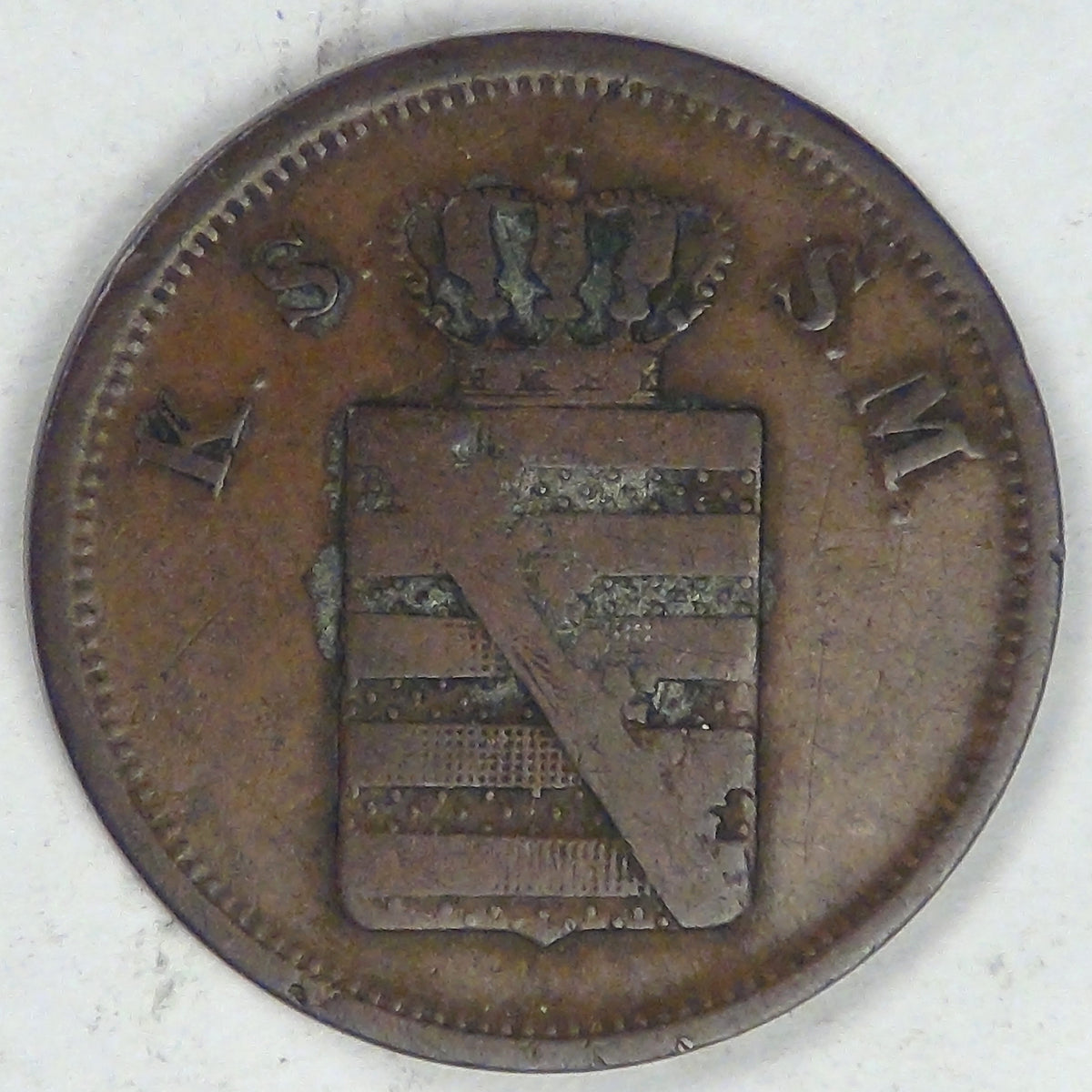 GERMANY - Kingdom of Saxony, Friedrich August II, 1841 G, 2 Pfennige, Fine