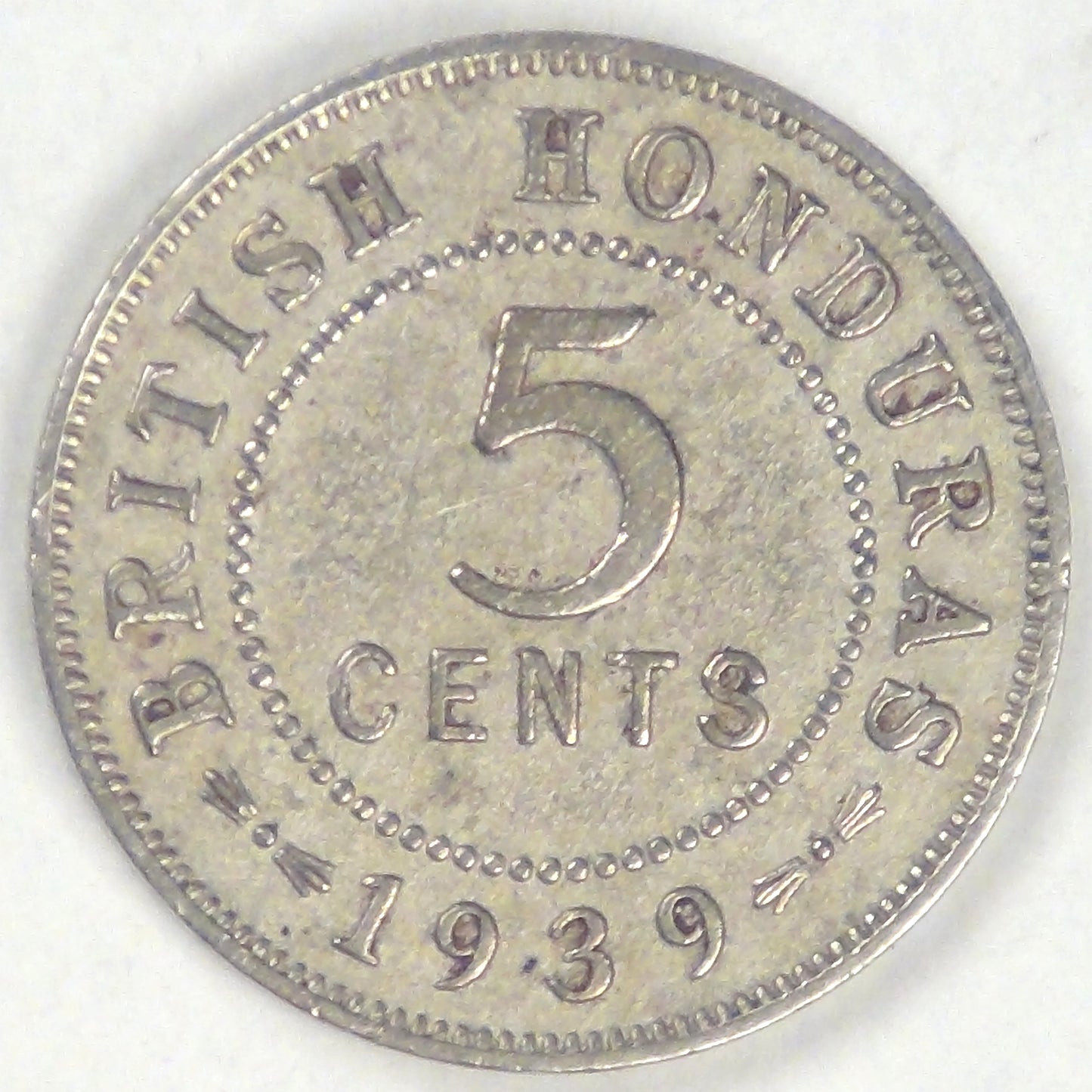 BRITISH HONDURAS - British Colony, George VI, 1939, 5 Cents, Very Fine +