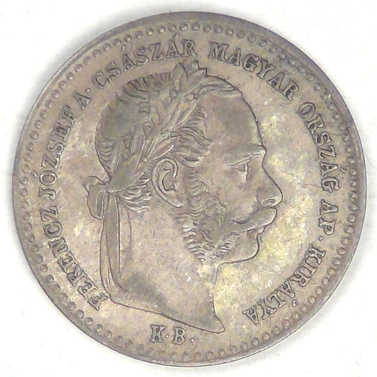 HUNGARY - Kingdom, Franz Joseph I, 1869 KB, 10 Krajczar, Choice Very Fine