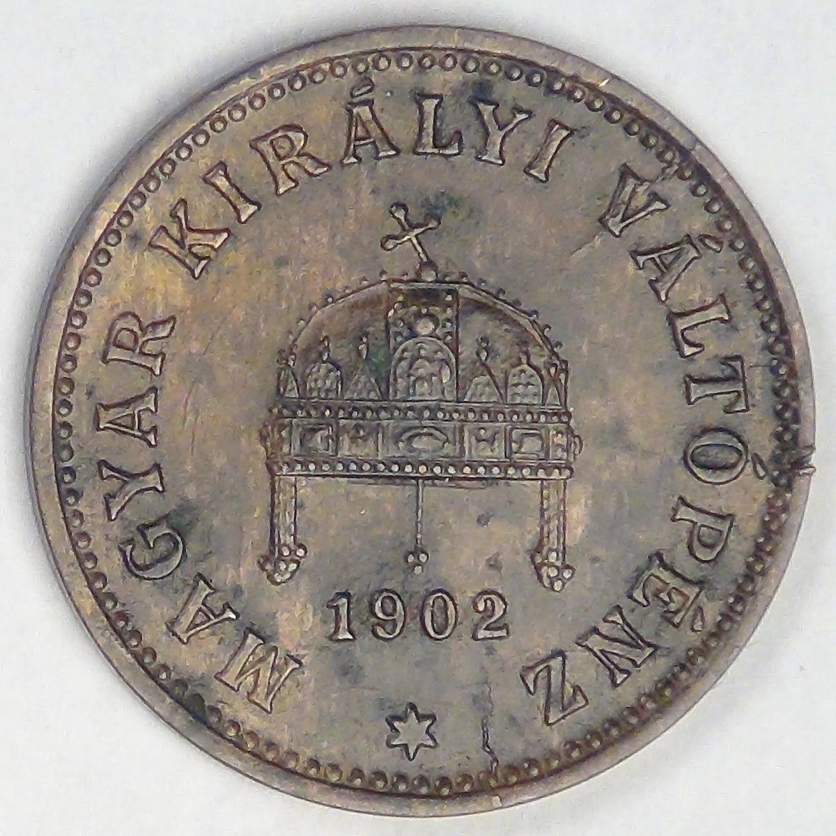 HUNGARY, Franz Joseph I, 1902 KB, Filler, Extra Fine