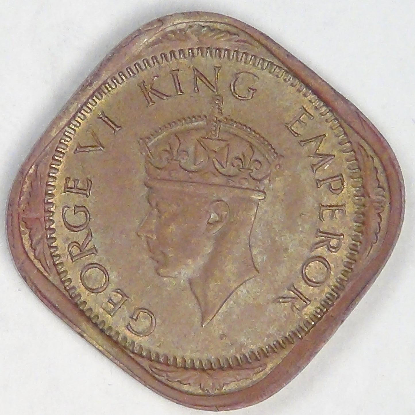 INDIA - British Colony, George VI, 1942, ½ Anna, Extra Fine