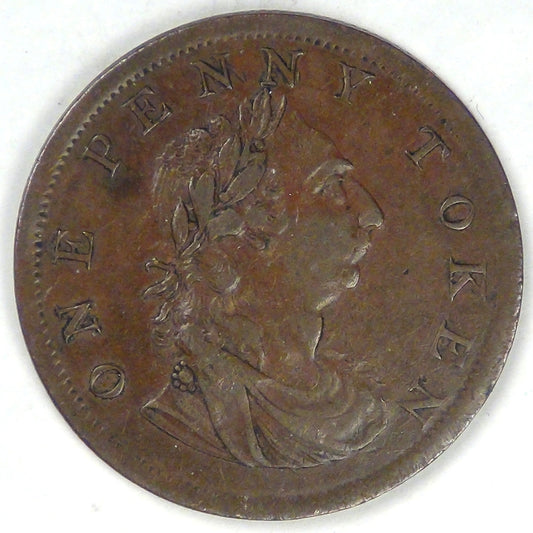 IRELAND - United Kingdom, George III, 1820 Penny Token, Very Fine