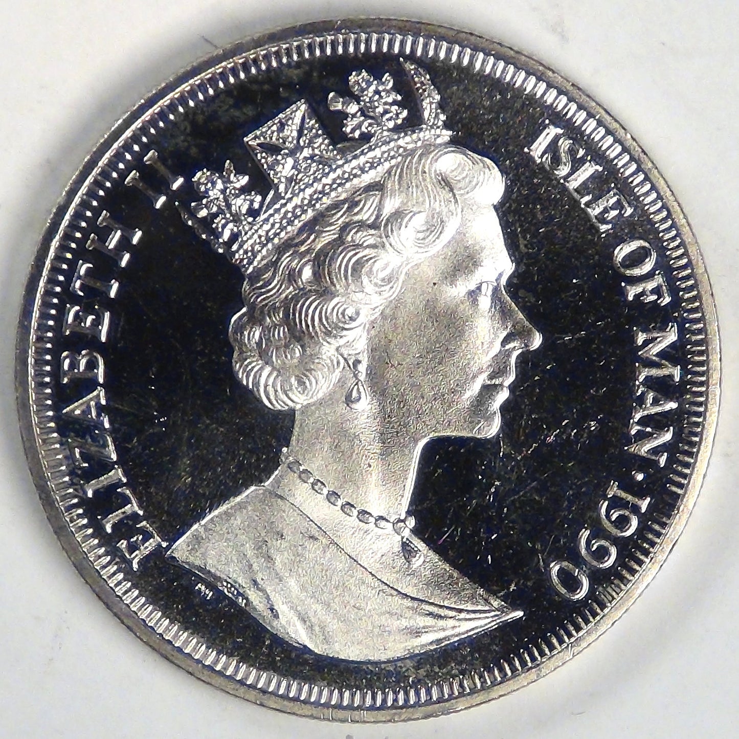 ISLE OF MAN - British Crown Dependency, Elizabeth II, 1990 Crown, Gem BU