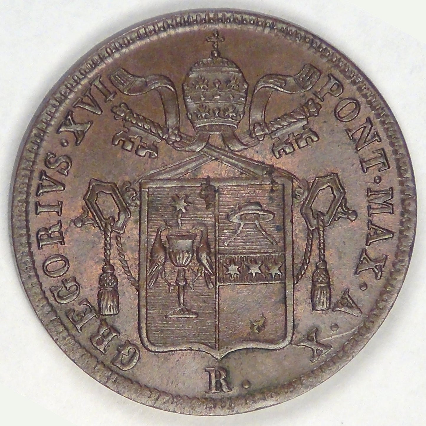 PAPAL STATES, Gregory XVI, 1840 X R, Baiocco, Choice AU