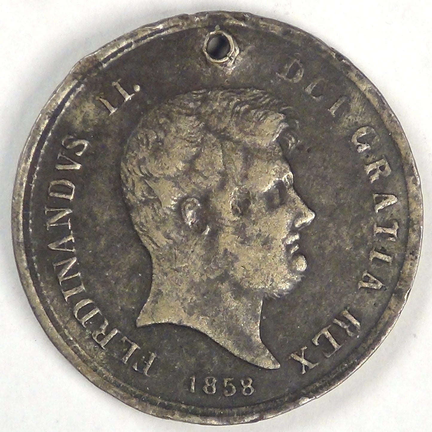 ITALY - Kingdom of the Two Sicilies, Ferdinand II, 1858, 60 Grana, VF details