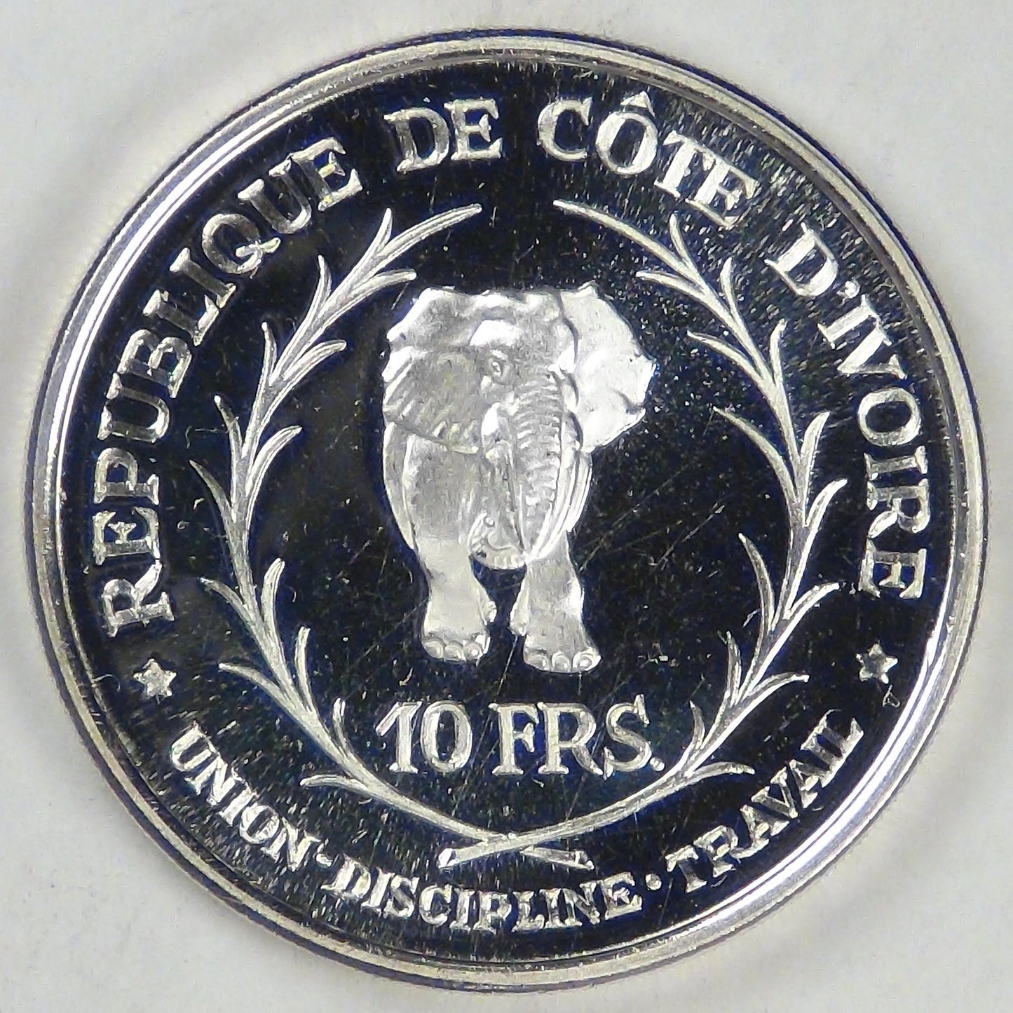 IVORY COAST - Republic, 1966, 10 Francs, CFA, Gem Proof DCAM