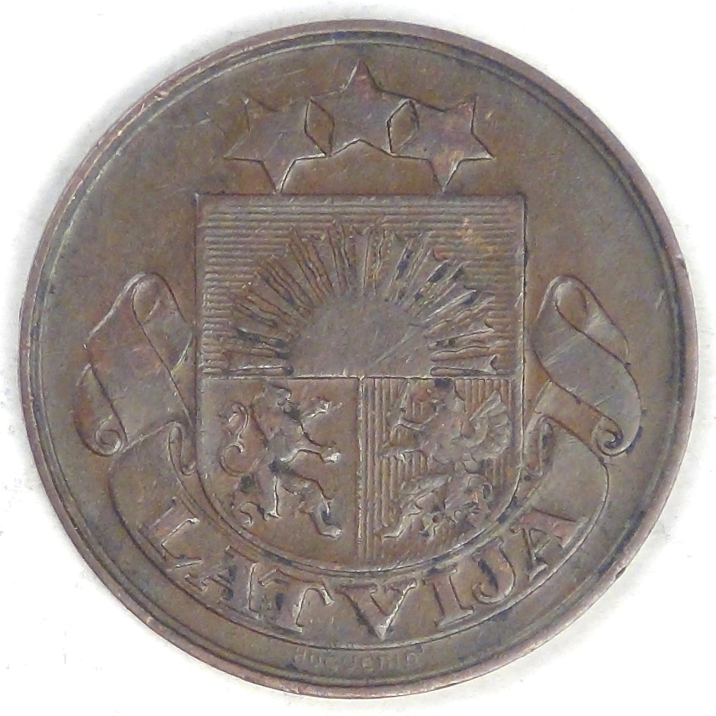 LATVIA - Republic, 1922, 5 Santimi, Extra Fine