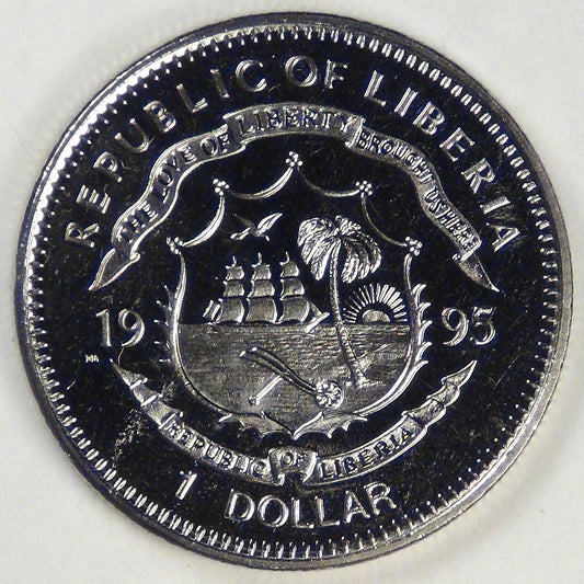 LIBERIA - Republic, 1995 PM, Dollar (Star Trek: Generations), Gem BU Prooflike