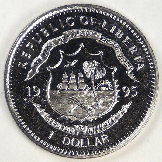 LIBERIA - Republic, 1995 PM, Dollar (Star Trek: Generations), Gem BU Prooflike