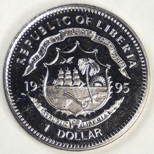 LIBERIA - Republic, 1995 PM, Dollar (Star Trek: Generations), Gem BU Prooflike