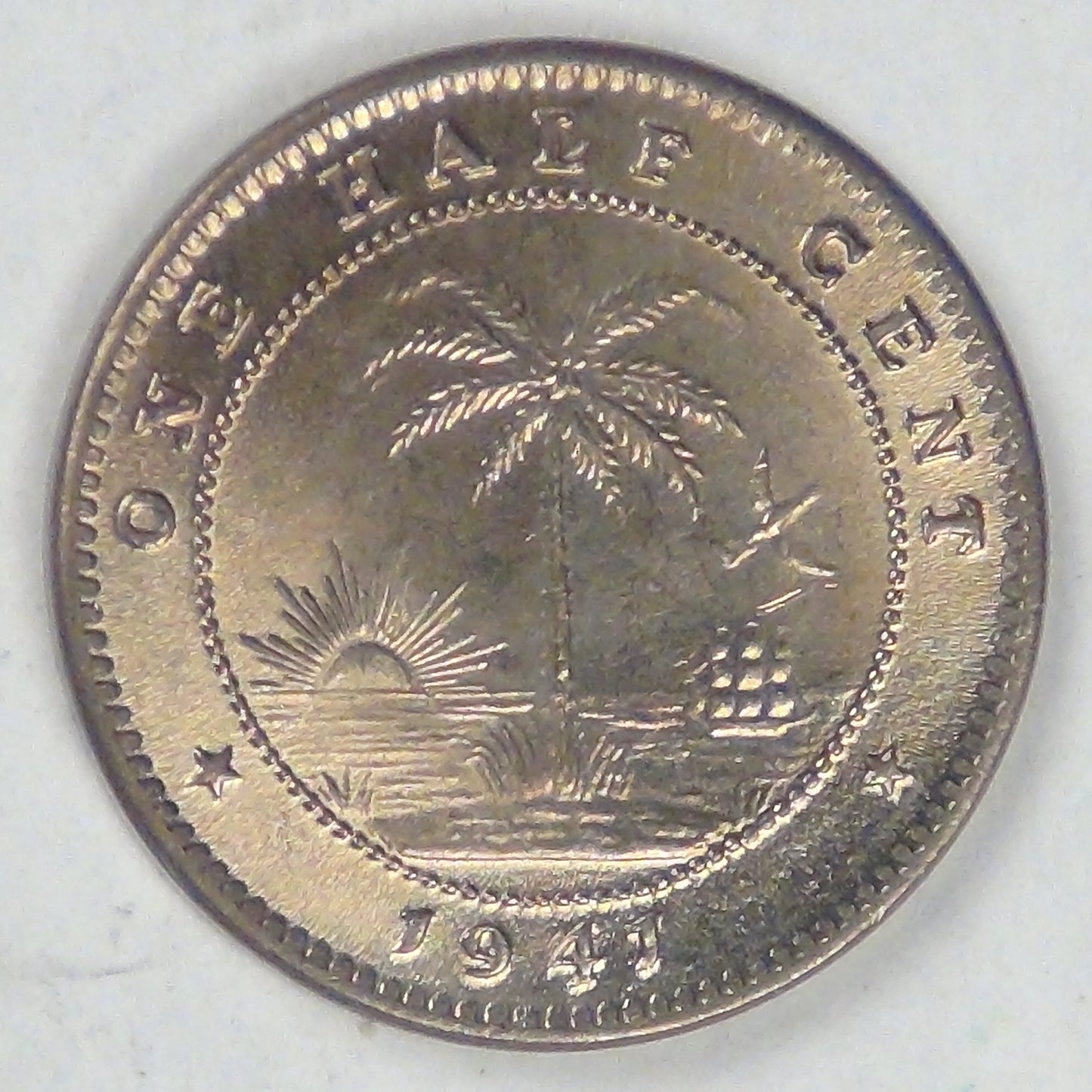 LIBERIA - Republic, 1941, ½ Cent, Choice BU