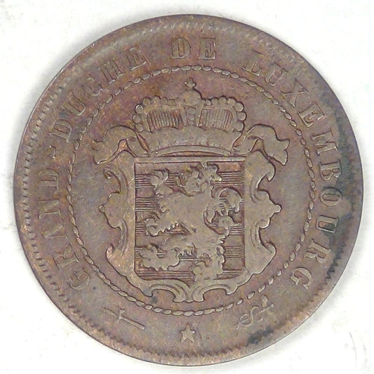 LUXEMBOURG - Grand Duchy, William III, 1854, 2½ Centimes, Fine+