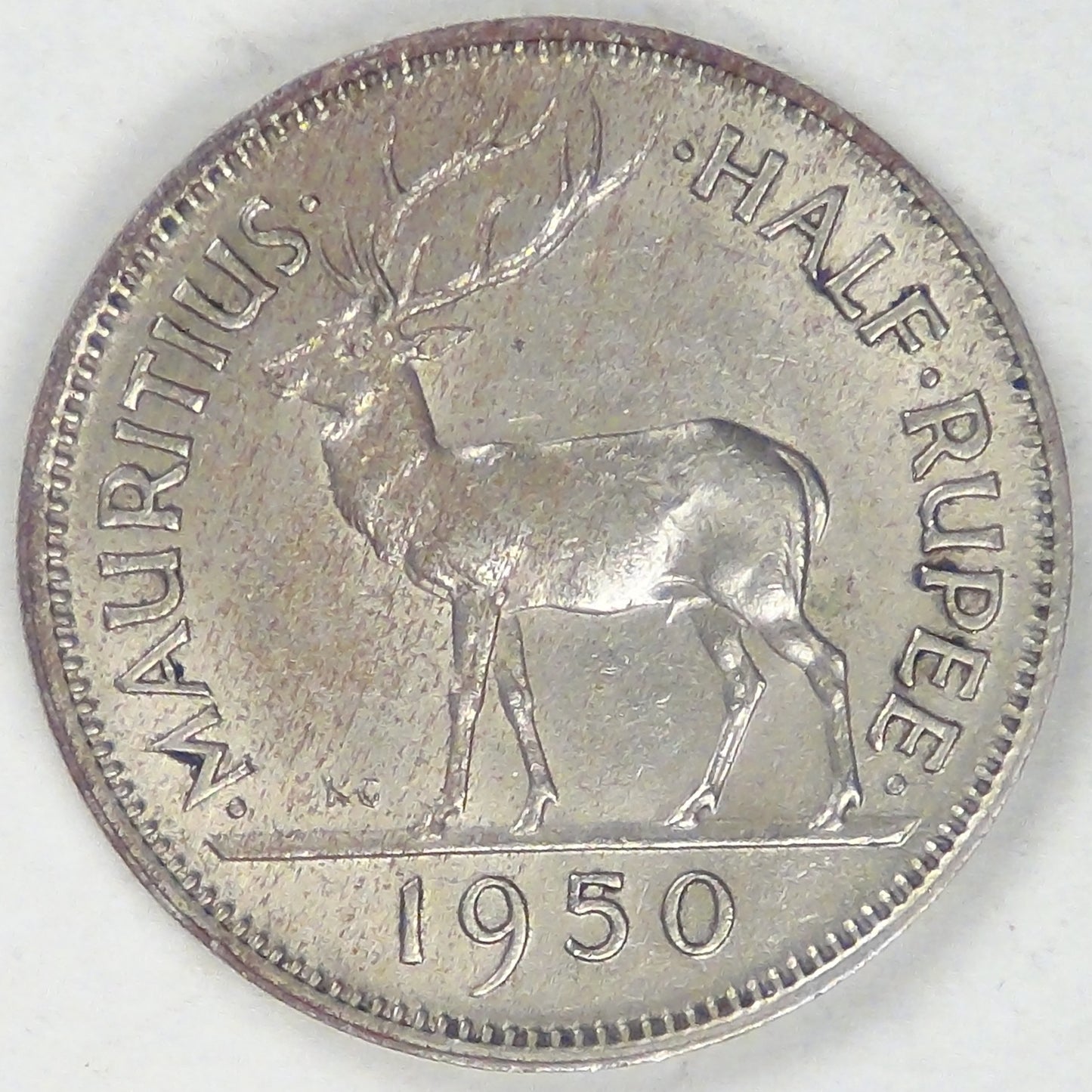 MAURITIUS - British Colony, George VI, 1950, ½ Rupee, Choice AU