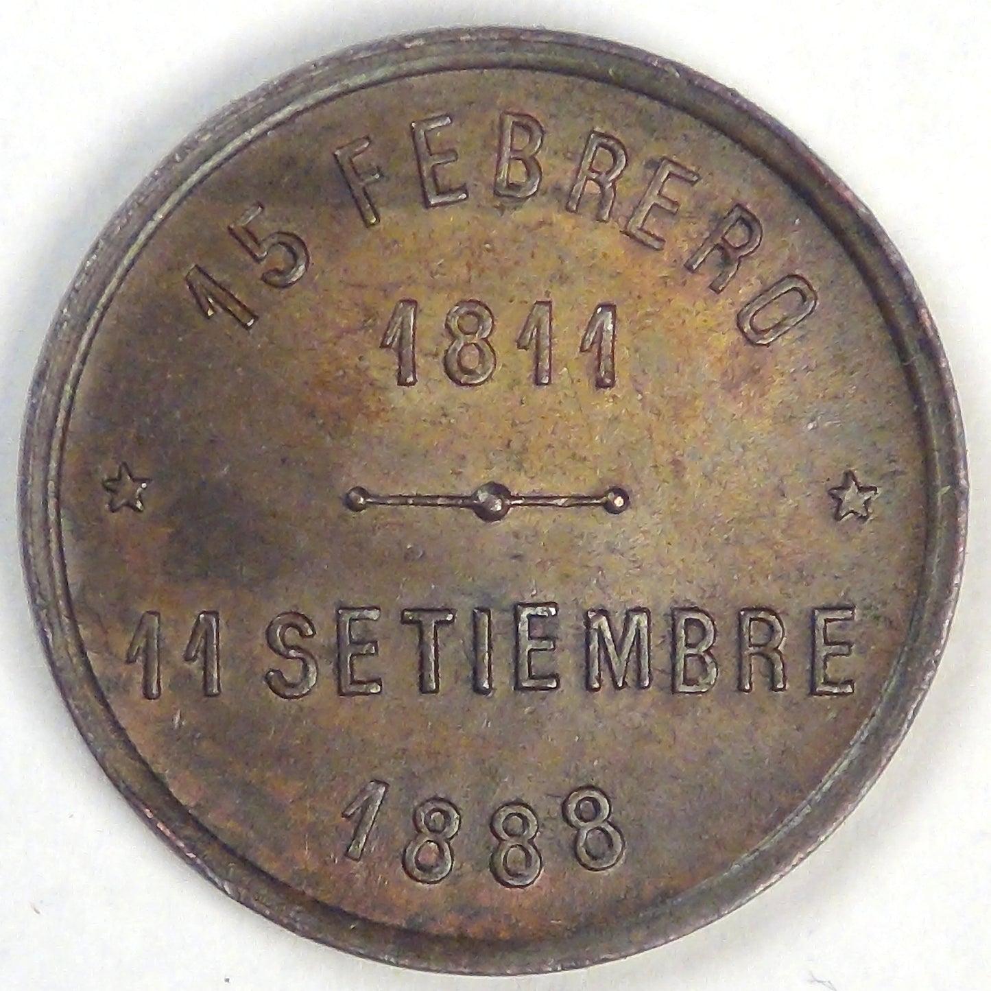 ARGENTINA, circa 1888 Domingo F. Sarmiento Medalet, Extra Fine