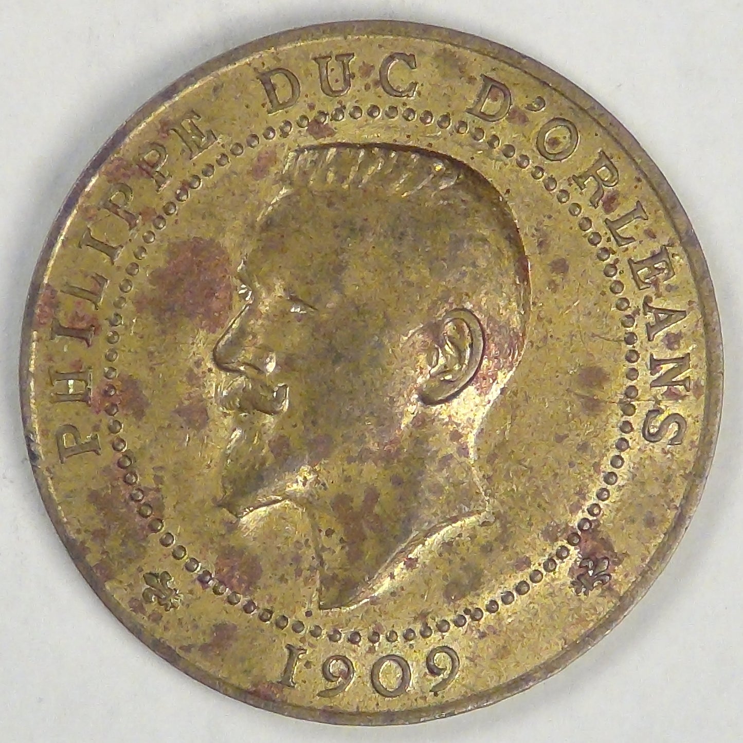FRANCE, 1909 Philippe Duke of Orleans Medal, about Extra Fine