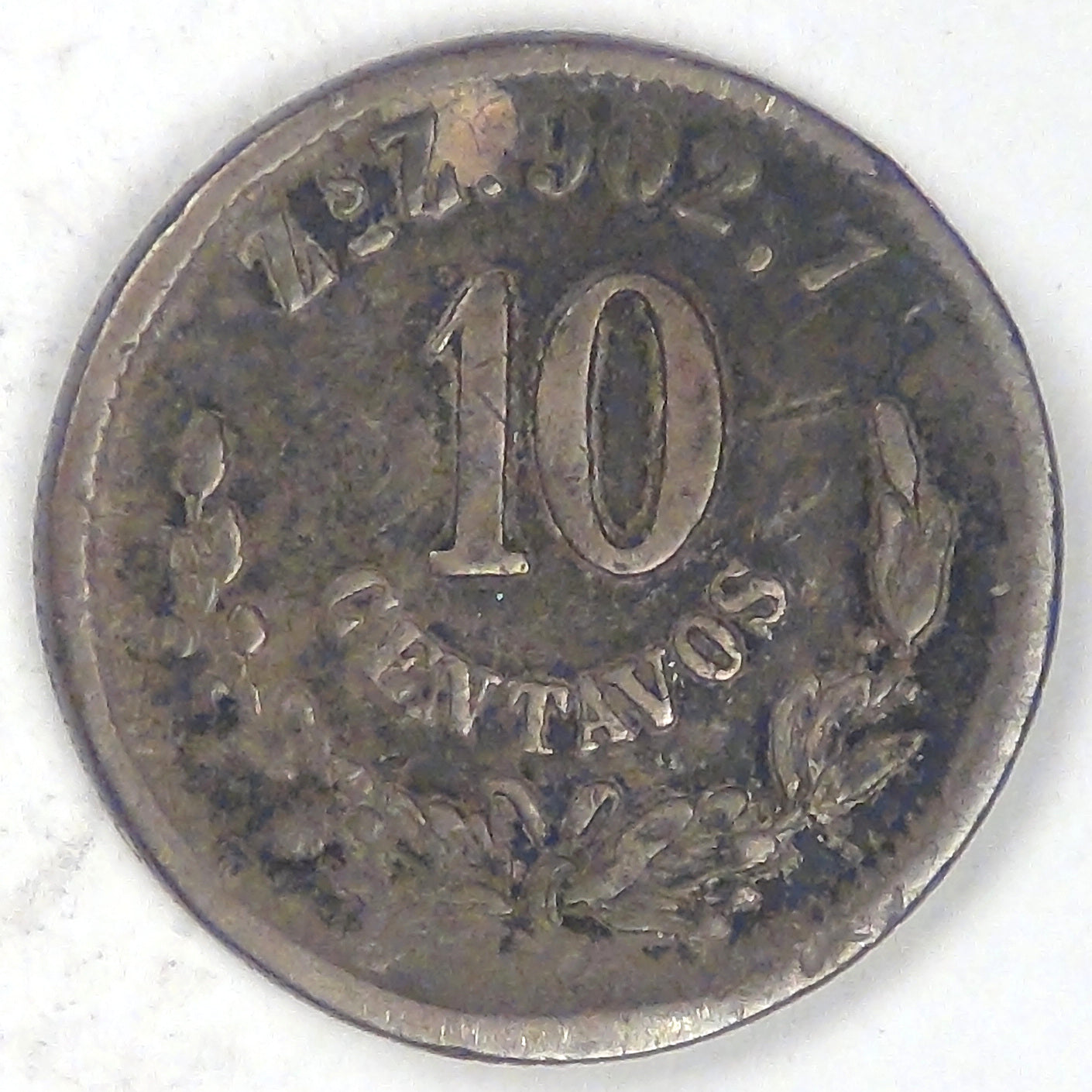 MEXICO - Second Republic, 1895 Zs Z, 10 Centavos, Extra Fine