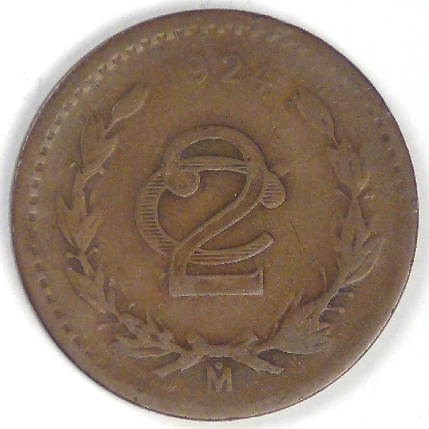 MEXICO - United Mexican States, 1924 Mo, 2 Centavos, Very Fine