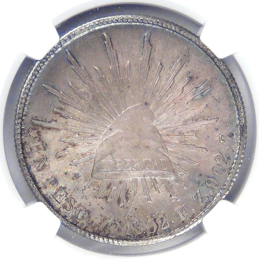 MEXICO - 2nd Republic, 1902 Zs FZ, Peso, MS-63 NGC color
