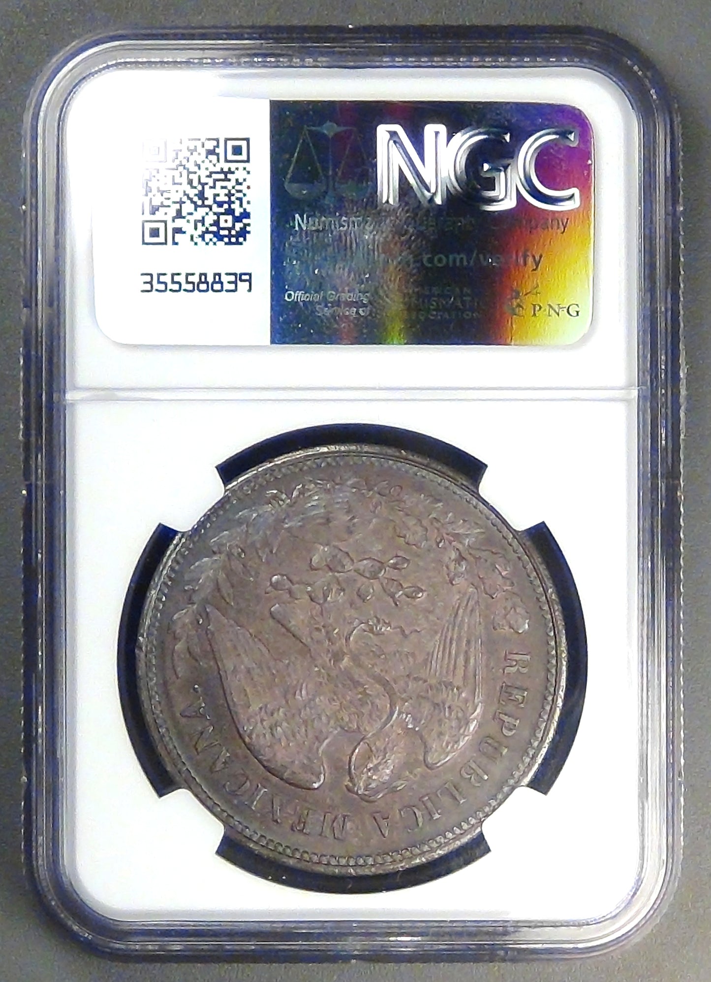 MEXICO - 2nd Republic, 1904 Cn MH, Peso, MS-62 NGC color