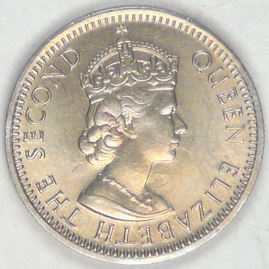 MALAYA AND BRITISH BORNEO - British Colony, Elizabeth II, 1961 H, 10 Cents, BU