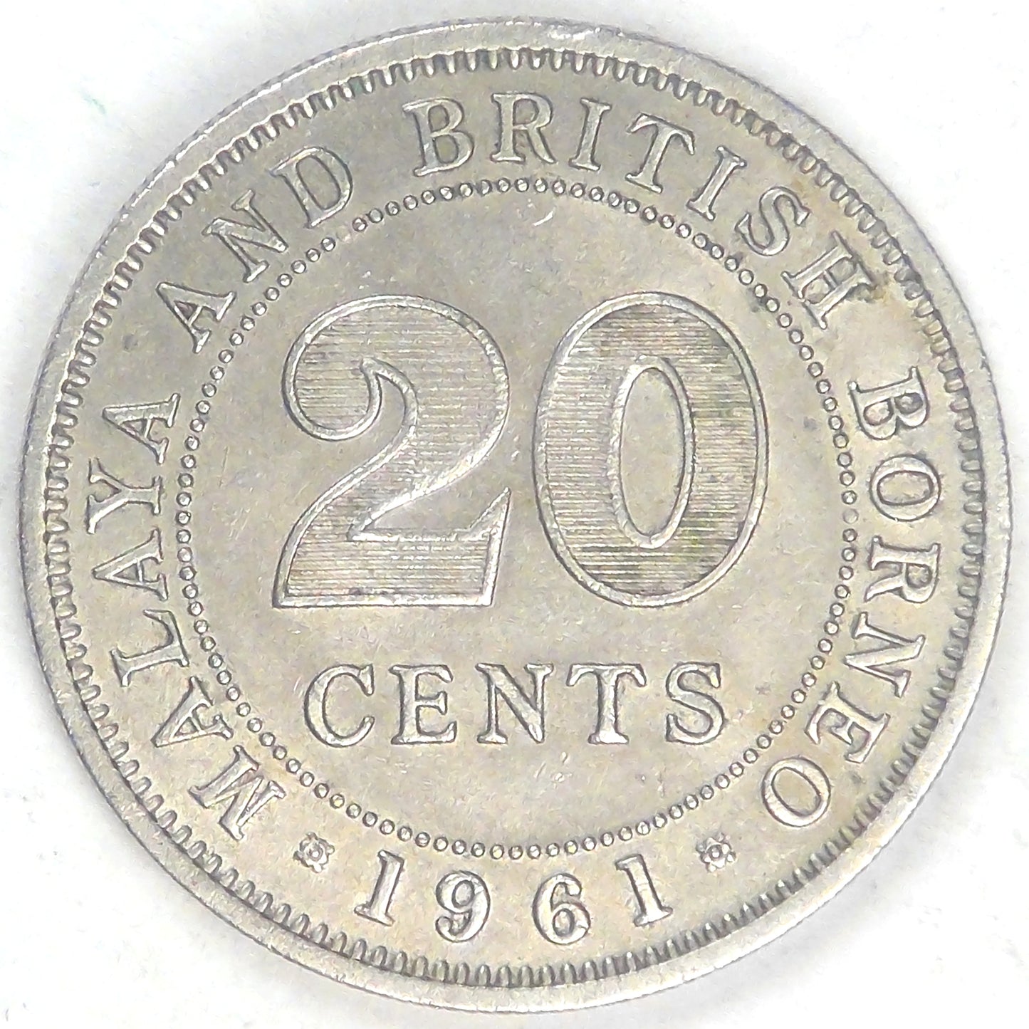 MALAYA AND BRITISH BORNEO - British Colony, Elizabeth II, 1961, 20 Cents, AU