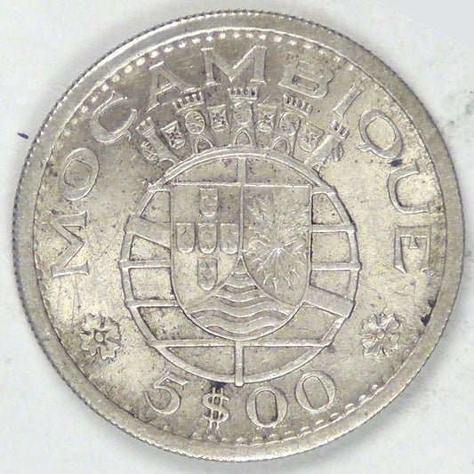 MOZAMBIQUE - Portuguese Colony, 1960, 5 Escudos, Almost Uncirculated