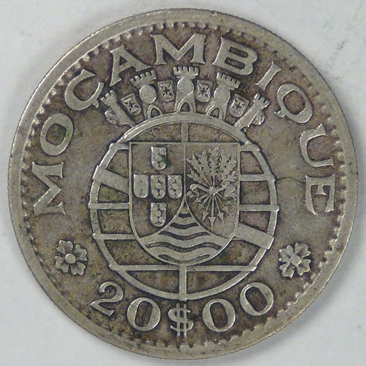 MOZAMBIQUE - Portuguese Colony, 1952, 20 Escudos, Choice Very Fine