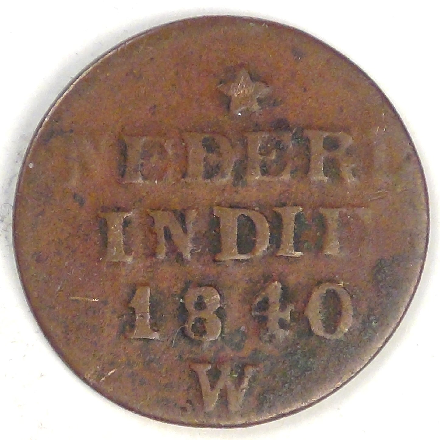 NETHERLANDS EAST INDIES - Island of Sumatra, 1840 W Cent / Duit, Fine
