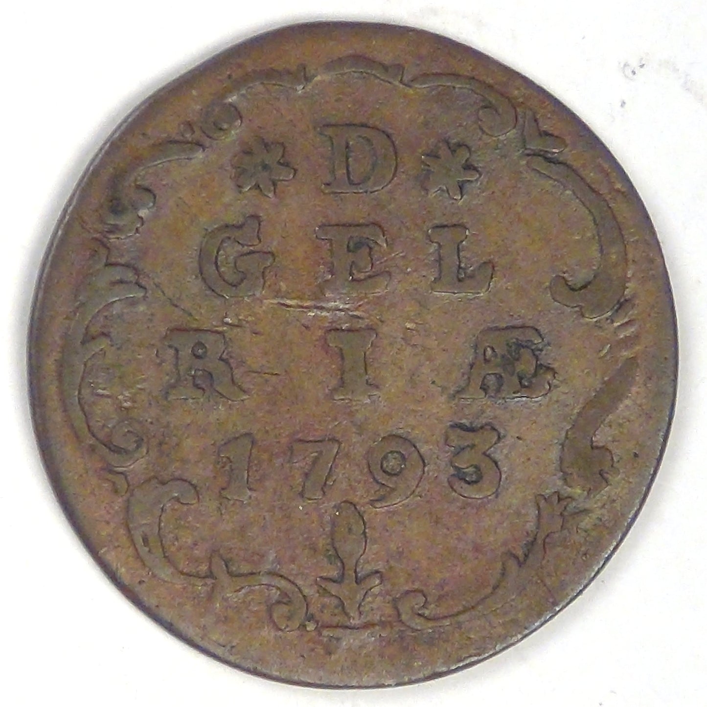 NETHERLANDS - Gelderland, Dutch Republic, 1793 Duit, Choice Fine