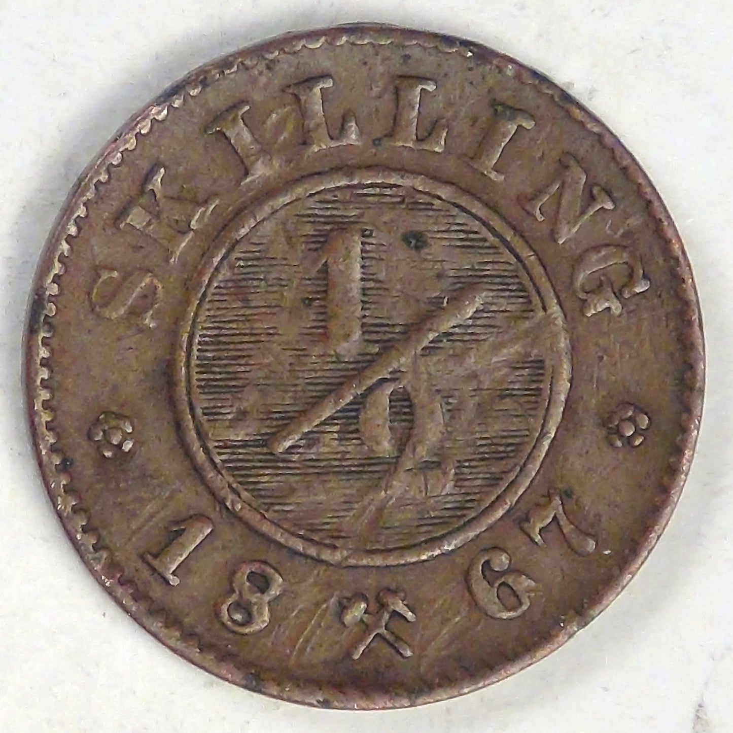 NORWAY, Carl XV, 1867, ½ Skilling, Choice Fine