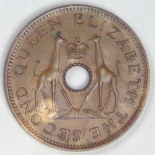 RHODESIA AND NYASALAND - Federation, Elizabeth II, 1957 ½ Penny, Choice BU RB