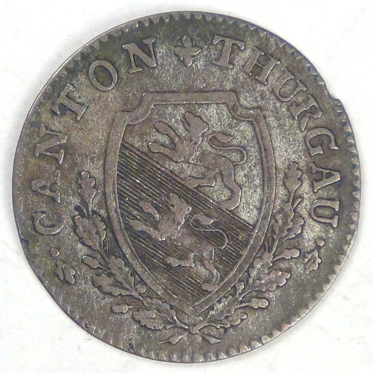 SWISS CANTON of Thurgau, 1809 Batzen, Choice Very Fine