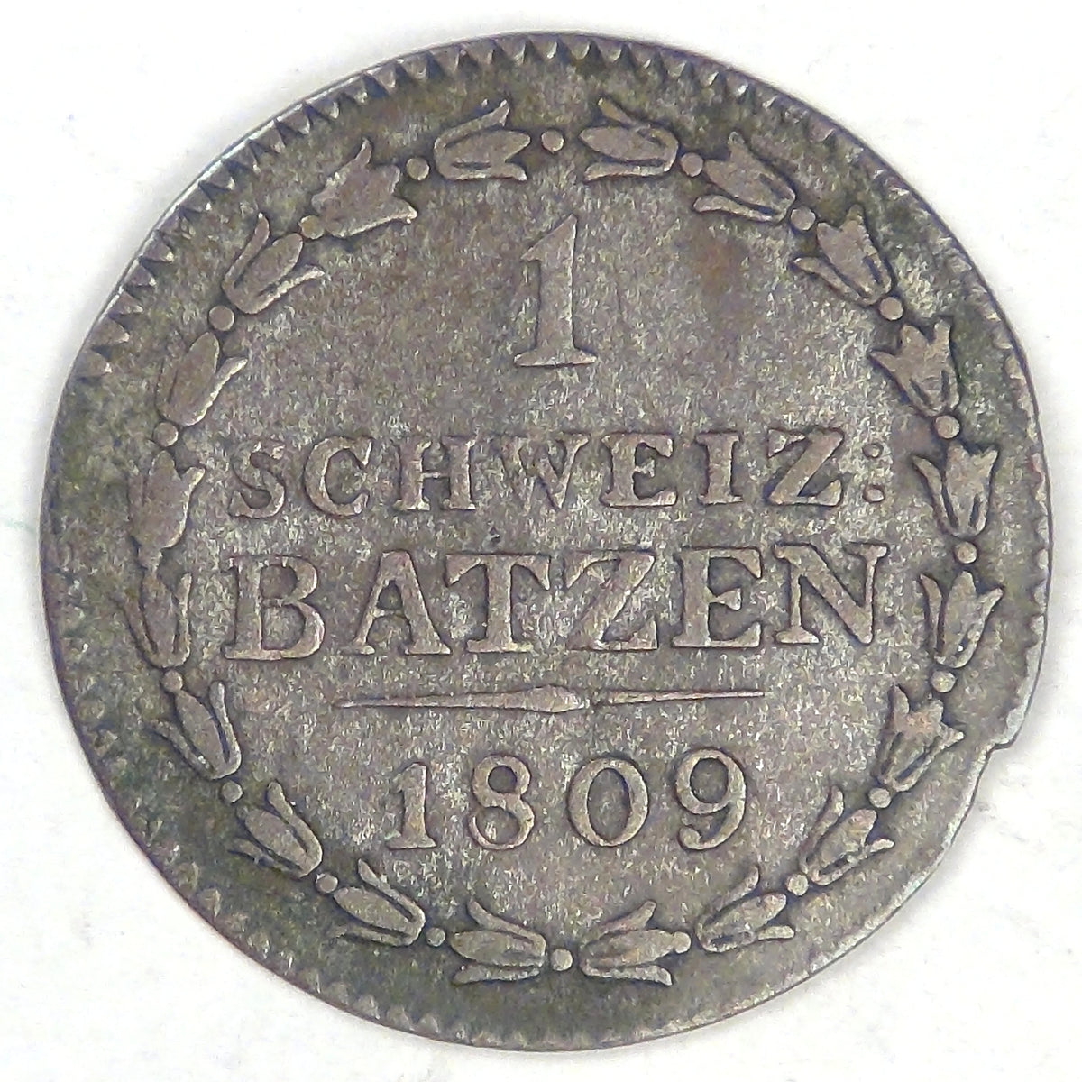 SWISS CANTON of Thurgau, 1809 Batzen, Choice Very Fine
