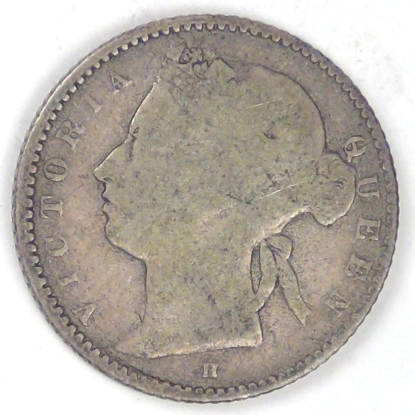STRAITS SETTLEMENTS - British Colony, Victoria, 1874 H, 10 Cents, Very Good