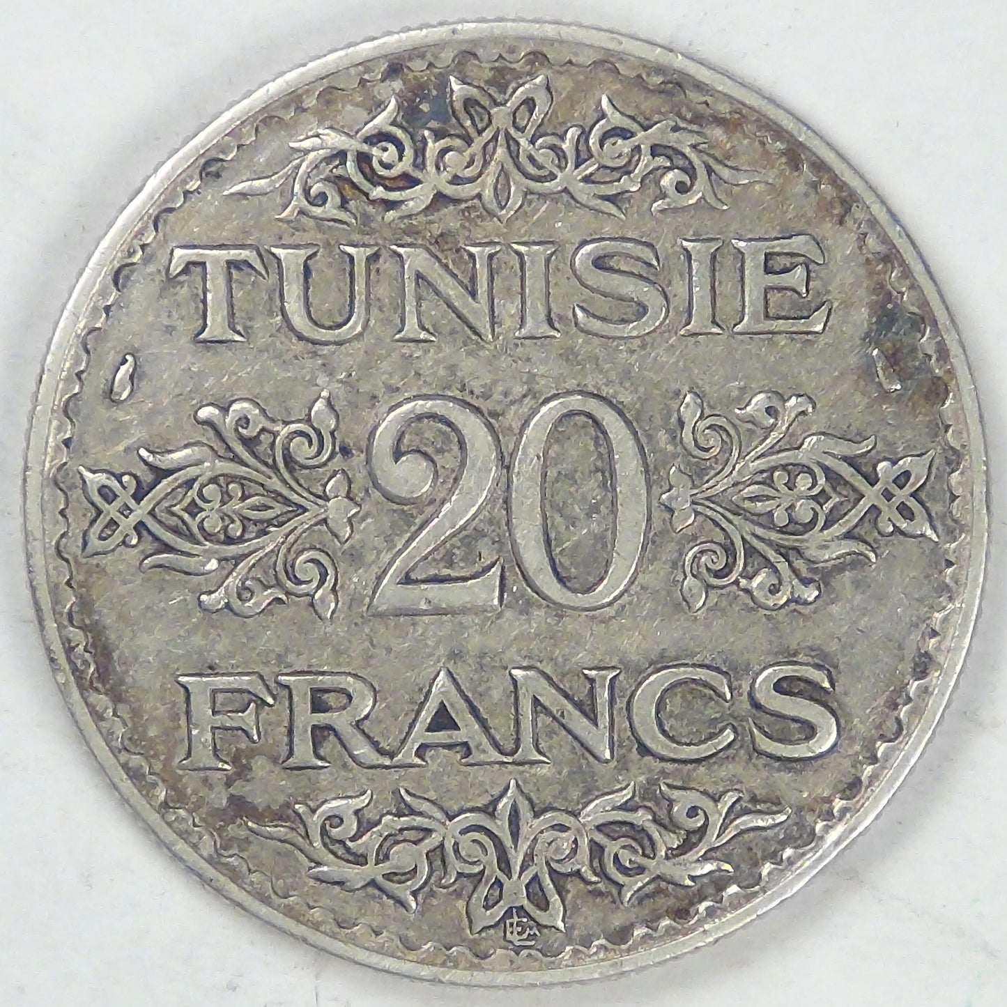 TUNISIA - French Protectorate, Ahmad II, AH1353 (1935), 20 Francs, Very Fine